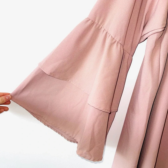 Altar’d State NWT Rosewood Blush Pink Bell Sleeve Shift Mini Dress Small Women’s - Picture 4 of 12